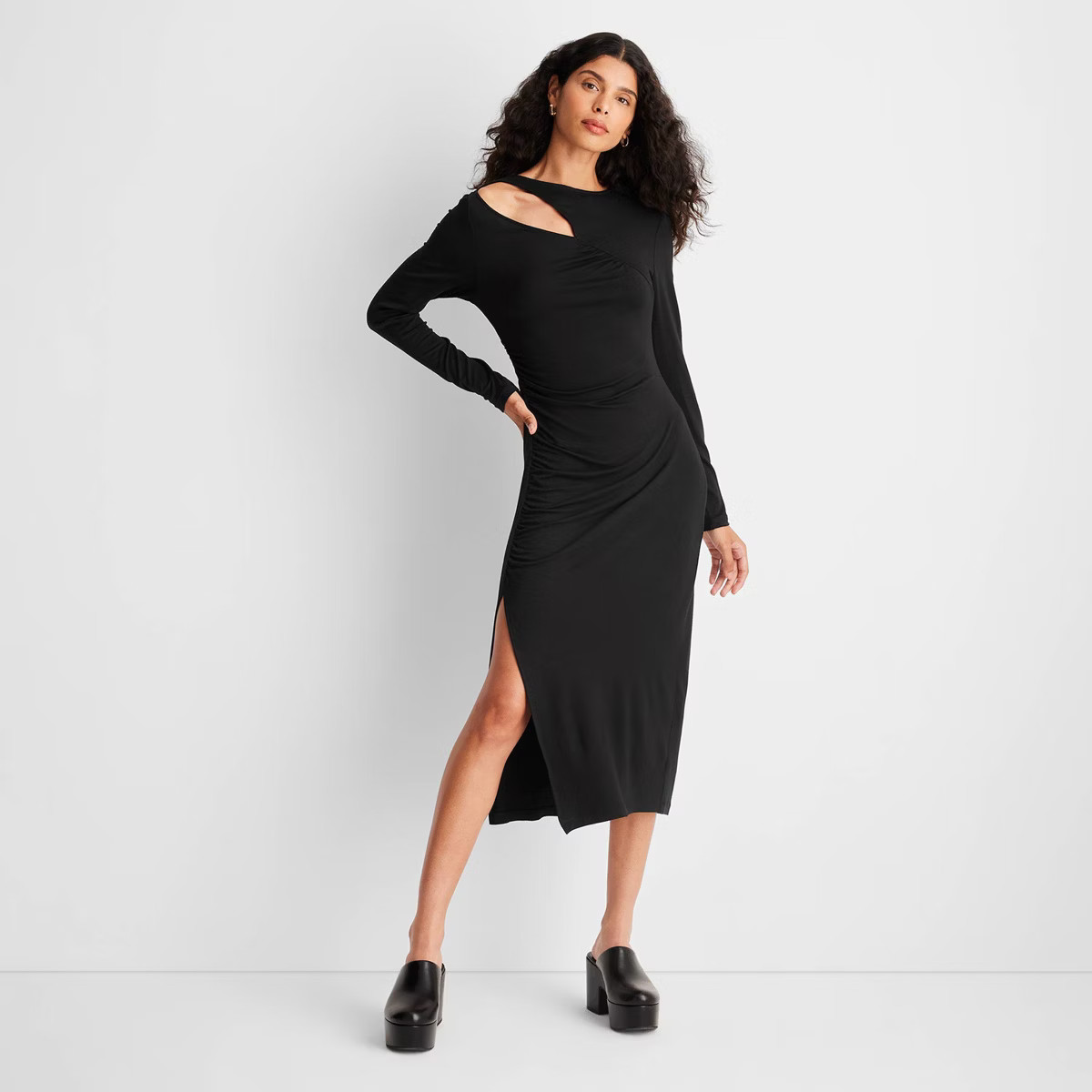 Women's Long Sleeve Cut-Out Draped Midi Dress - Future Collective™ with Reese Blutstein | Target