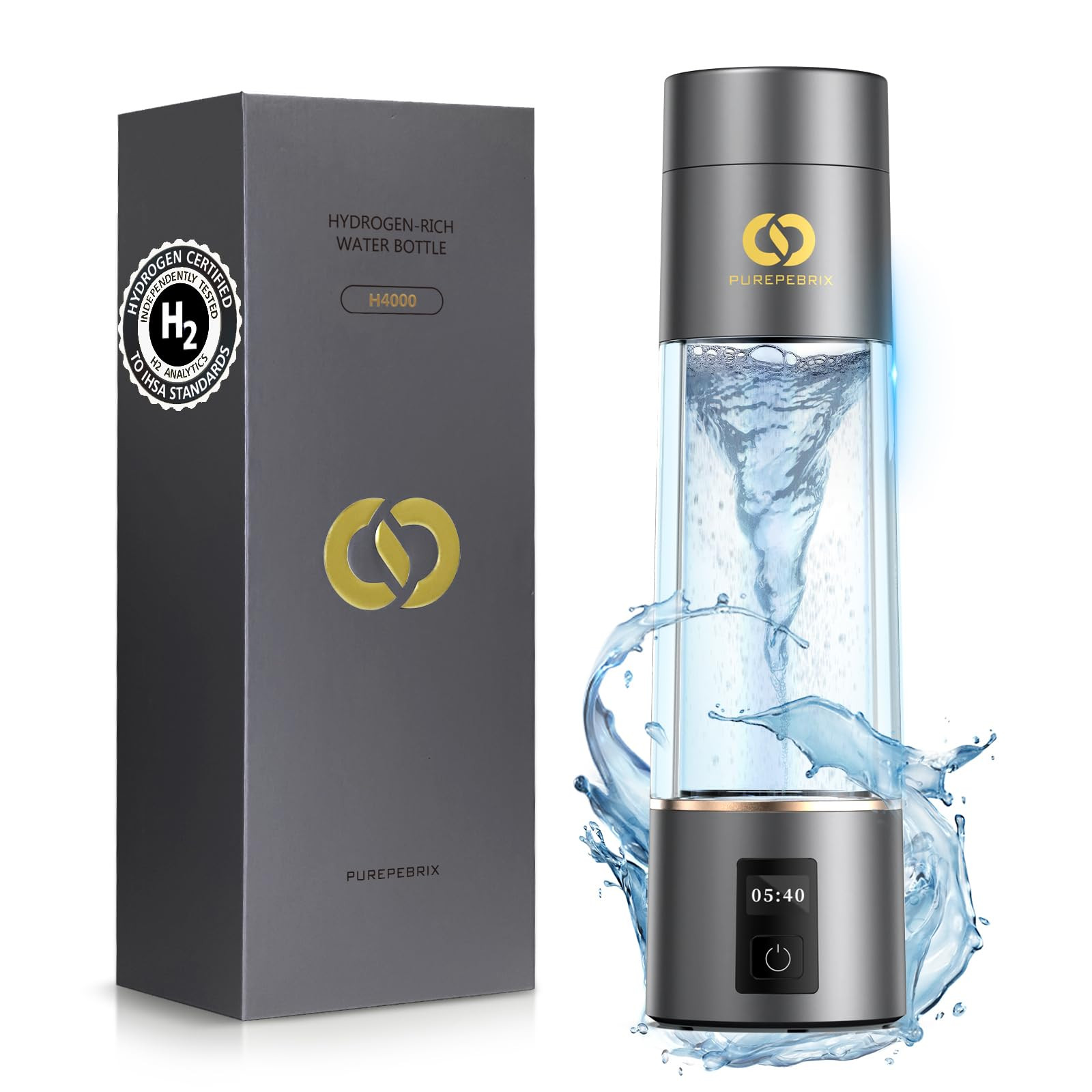 Hydrogen Water Bottle Generator - Up to 6360 PPB - Certified H2 Generator- SPE/PEM Technology- Po... | Amazon (US)