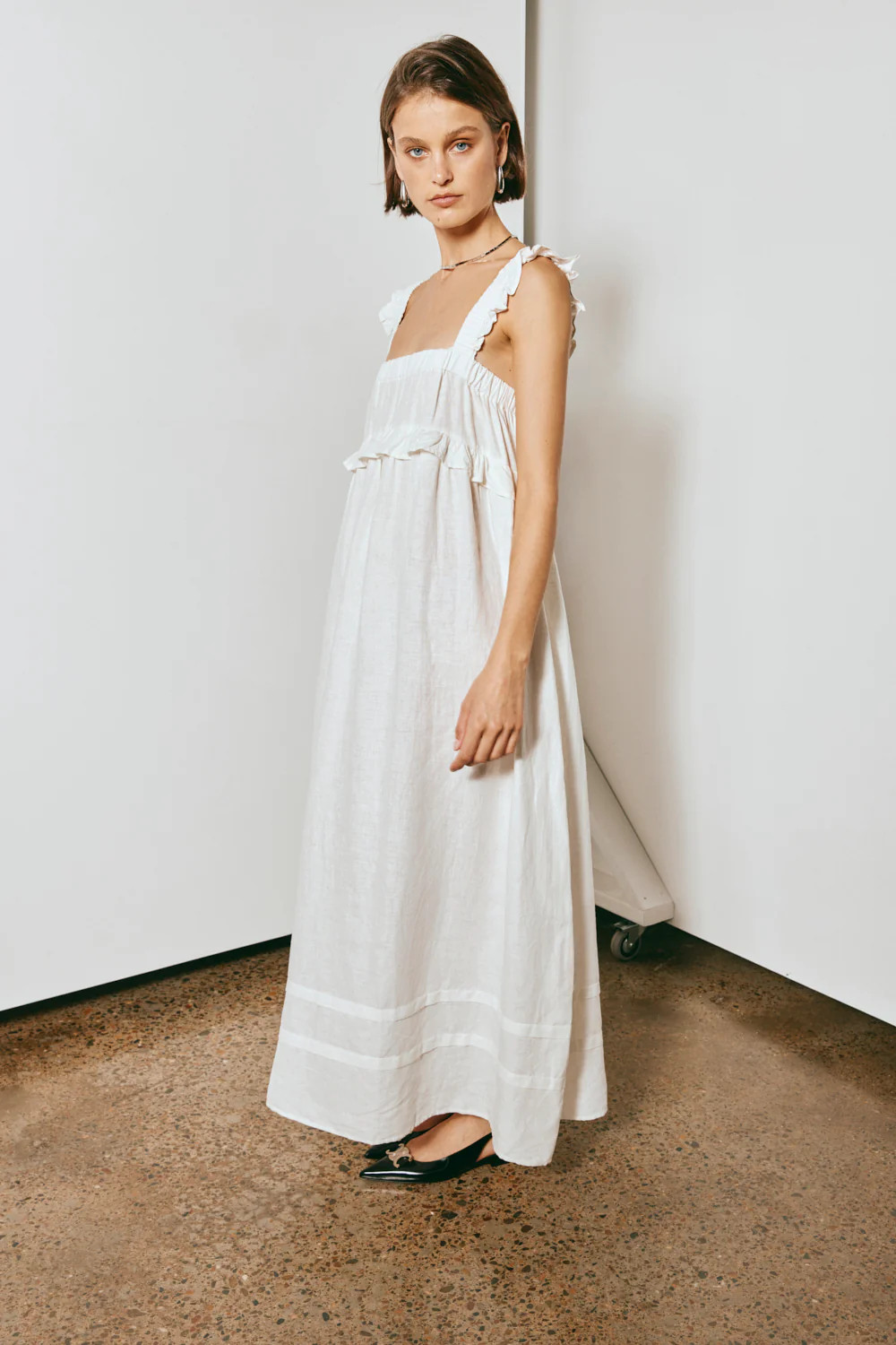Curate & Create Smock Maxi Dress White | VRG Grl