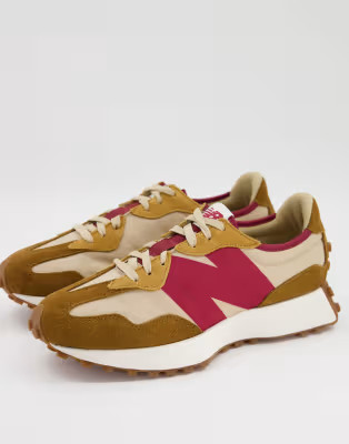 New Balance 327 sneakers in tan and pink | ASOS (Global)