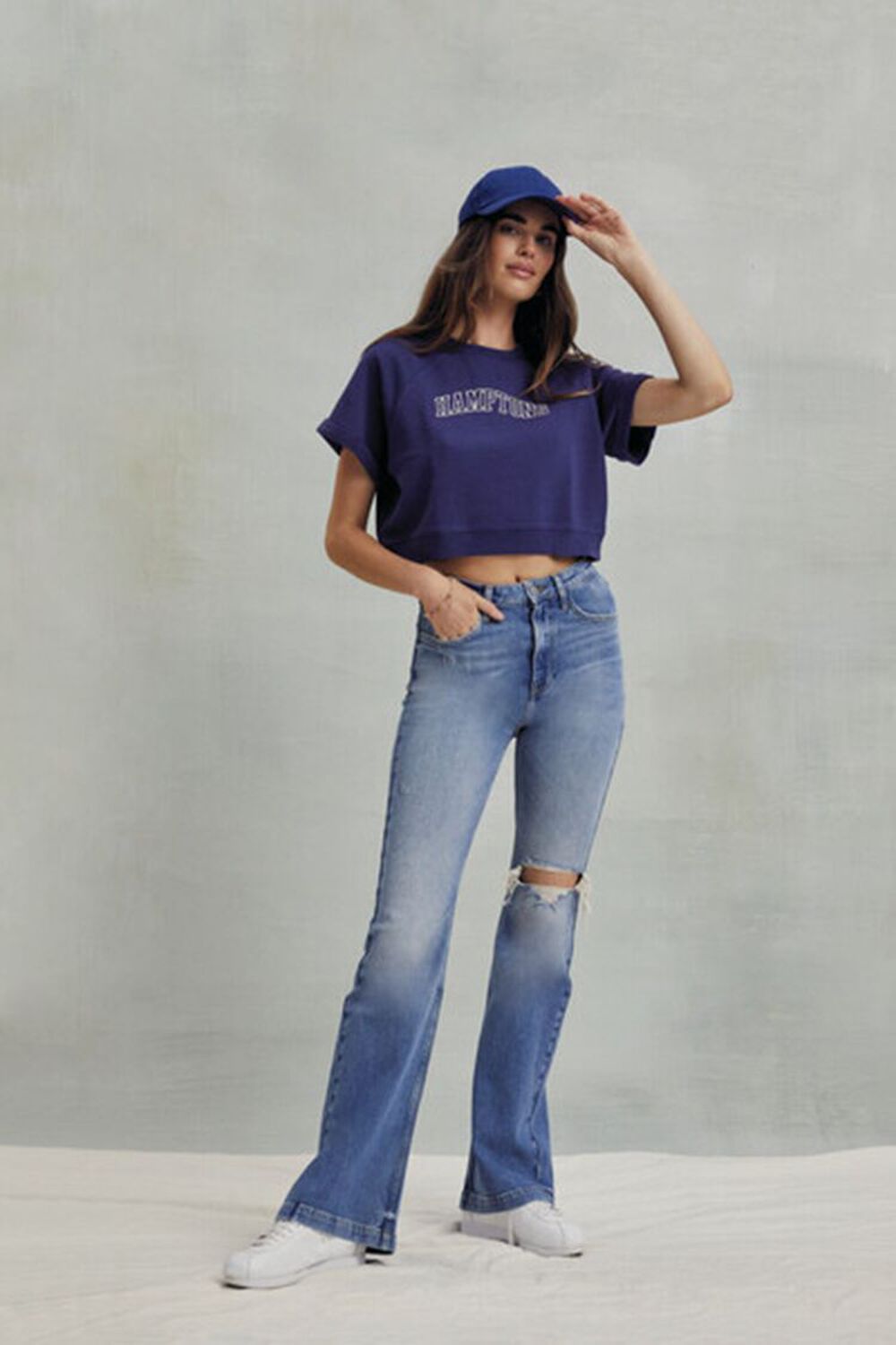 Hemp 4% Distressed Flare Jeans | Forever 21 (US)