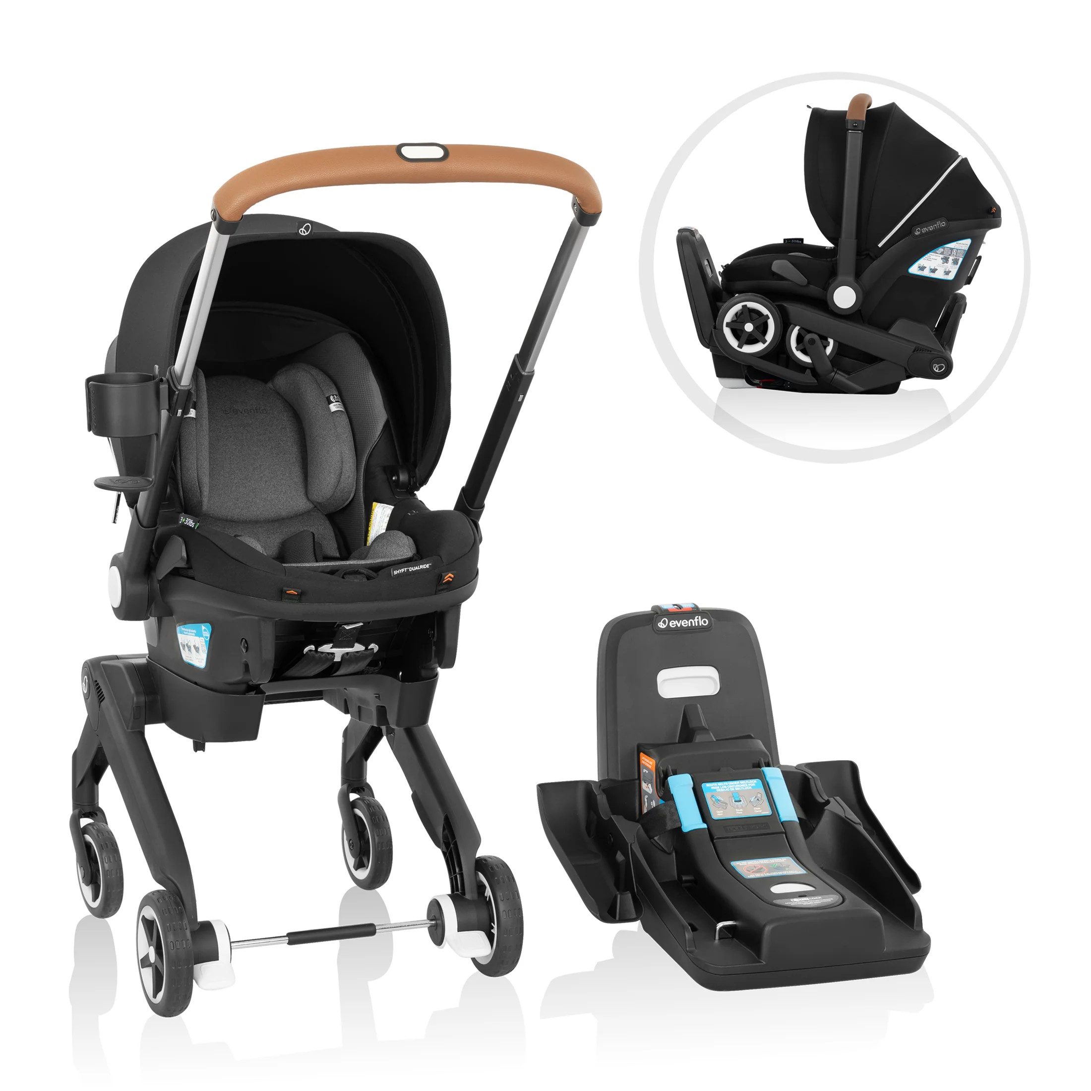 Shyft DualRide Infant Car Seat Stroller Combo w Carryall Storage & Extended Canopy - Evenflo® Of... | Evenflo Company