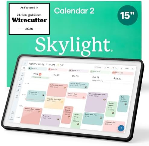 Skylight Calendar 2 - 15-inch Full HD Touchscreen Digital Calendar, Featured on Wirecutter - Wall... | Amazon (US)