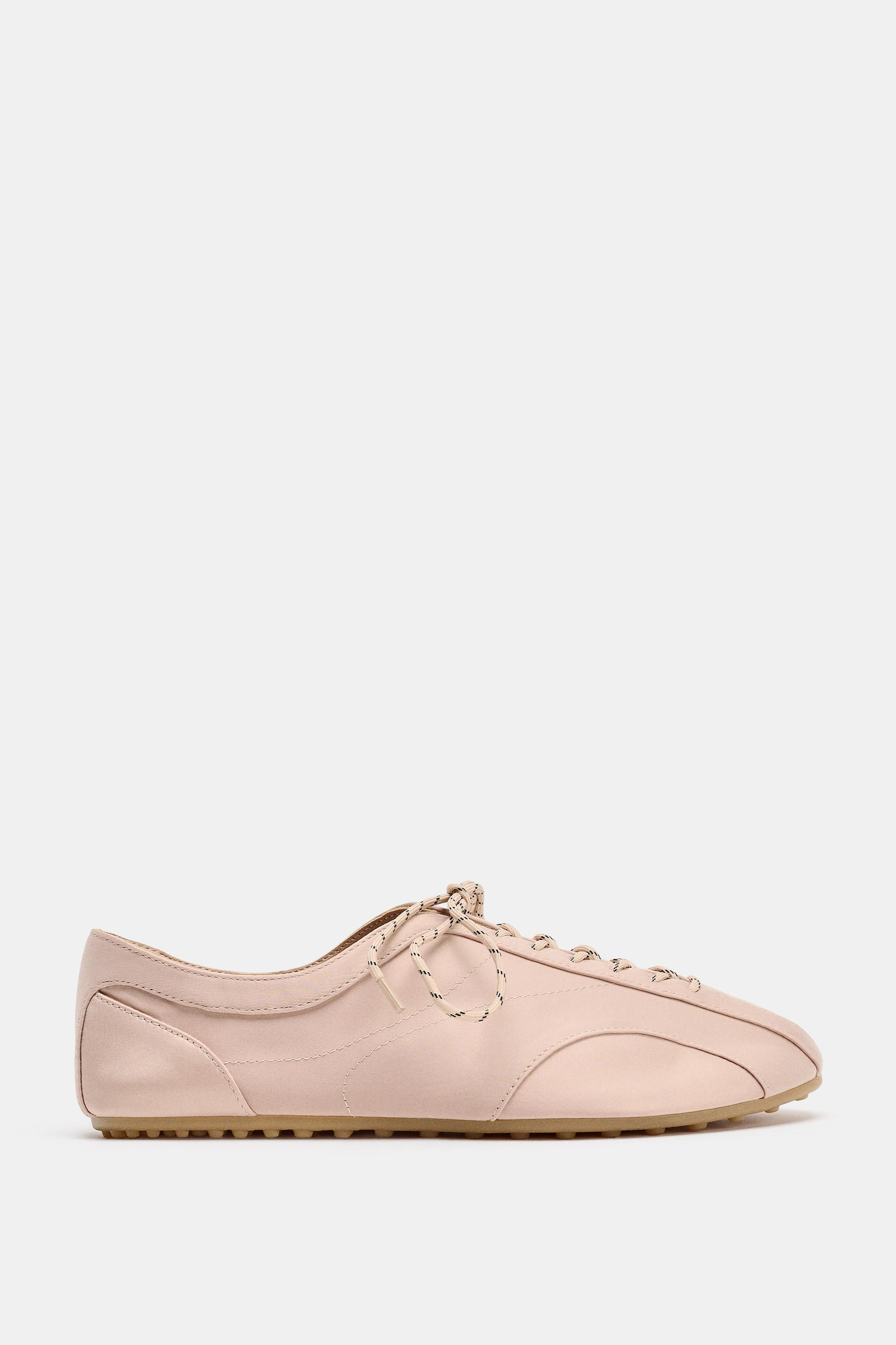 LACE-UP SPORTY BALLET FLATS | Zara AU