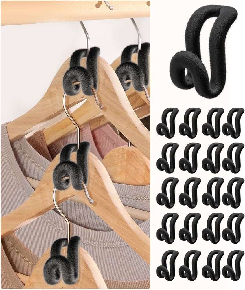 Velvet Clothes Hanger Connector Hooks[Non-Slip Complement Velvet Hangers]Hanger Hooks Space Saver... | Amazon (US)