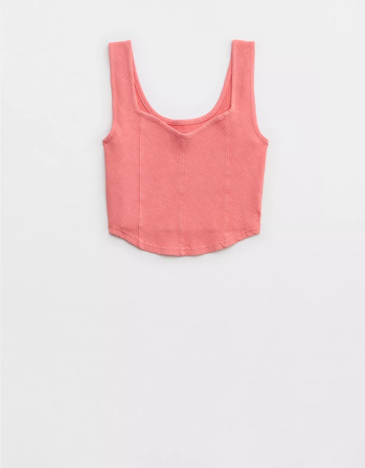 Aerie Cropped Ribbed Corset Tank Top | Aerie
