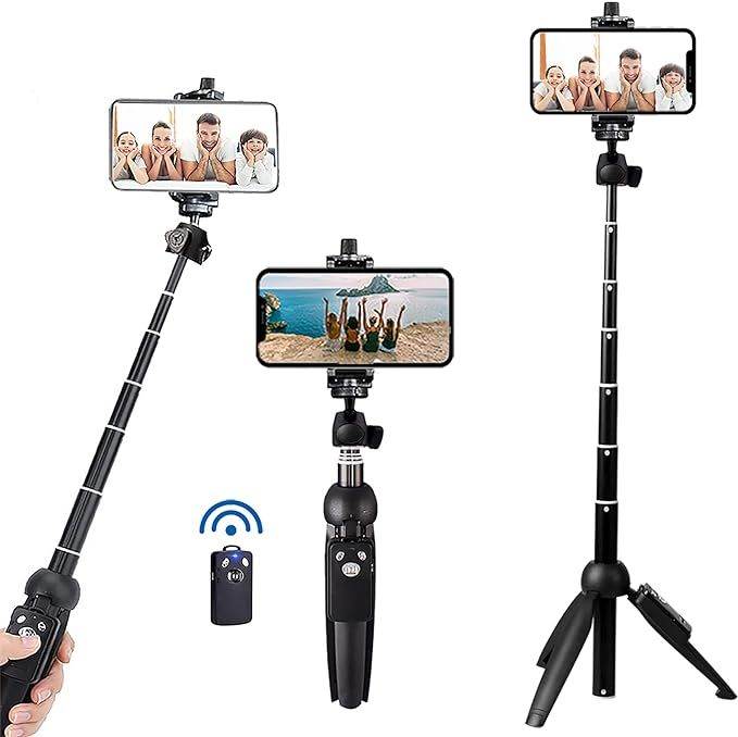 Portable 40 Inch Aluminum Alloy Selfie Stick Phone Tripod with Wireless Remote Shutter Compatible... | Amazon (US)