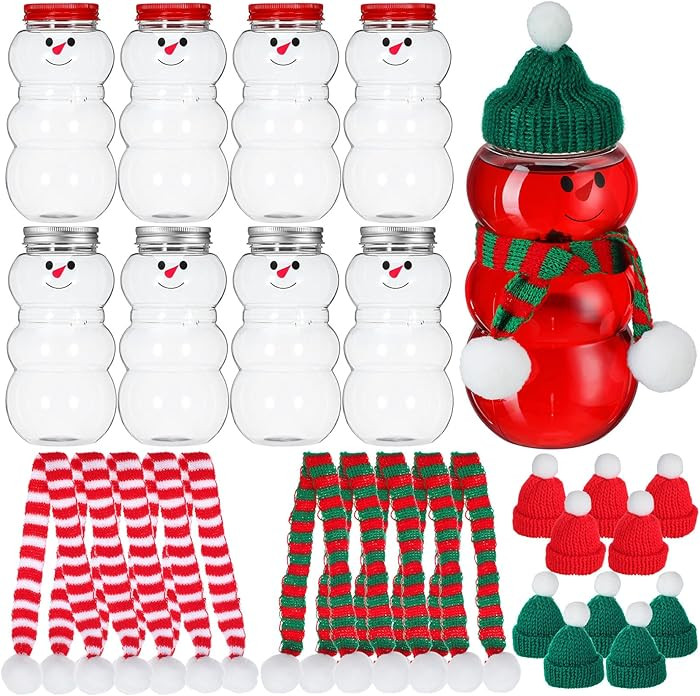 VICASKY Snowman Bottles Cookie Jar Jars With Lids Container Cups Candy Glass Containers Hot Cocoa... | Amazon (US)