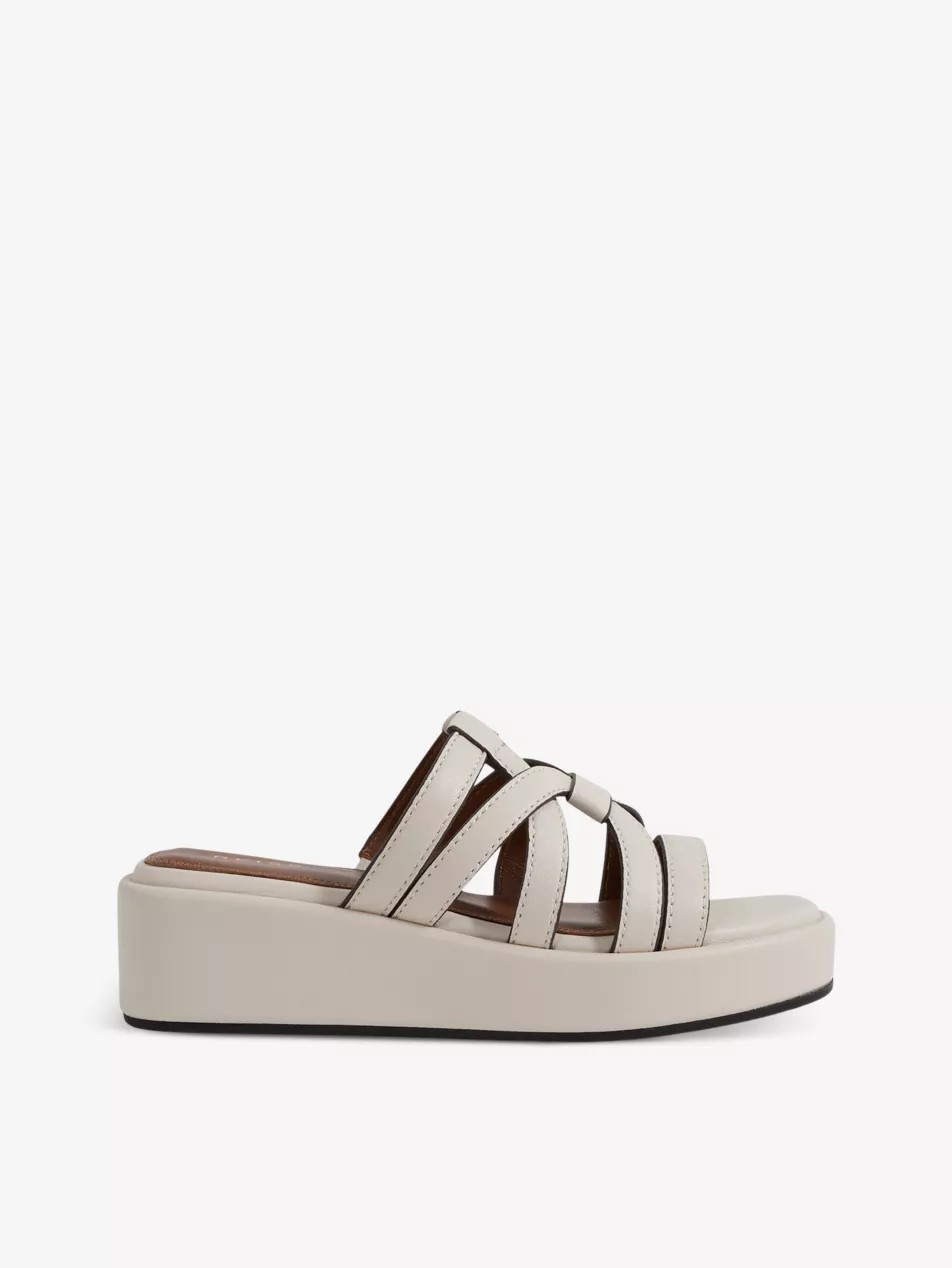 Naya cross-strap leather platform sandals | Selfridges