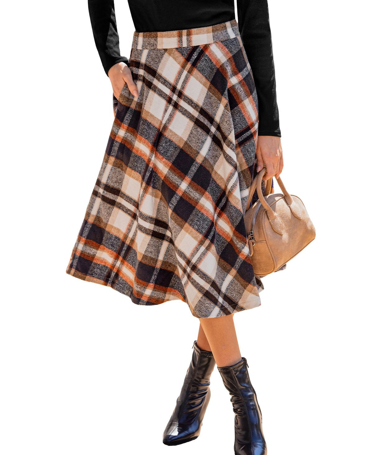 Cupshe Women's Primrose Plaid Midi Skirt - Brown | Macy's