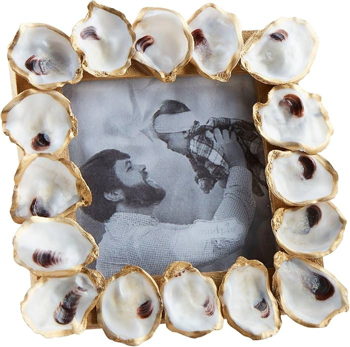 Mud Pie Square Mini Gold Oyster Frame; 4" X 4" | Amazon (US)