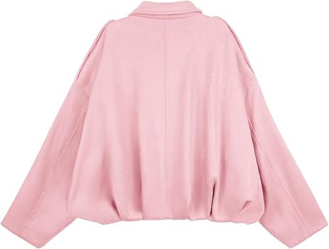 Womens Bomber Jacket Faux Suede Casual Cropped Pilot Coat Lapel Collar Causal Oversized Trendy Ou... | Amazon (US)