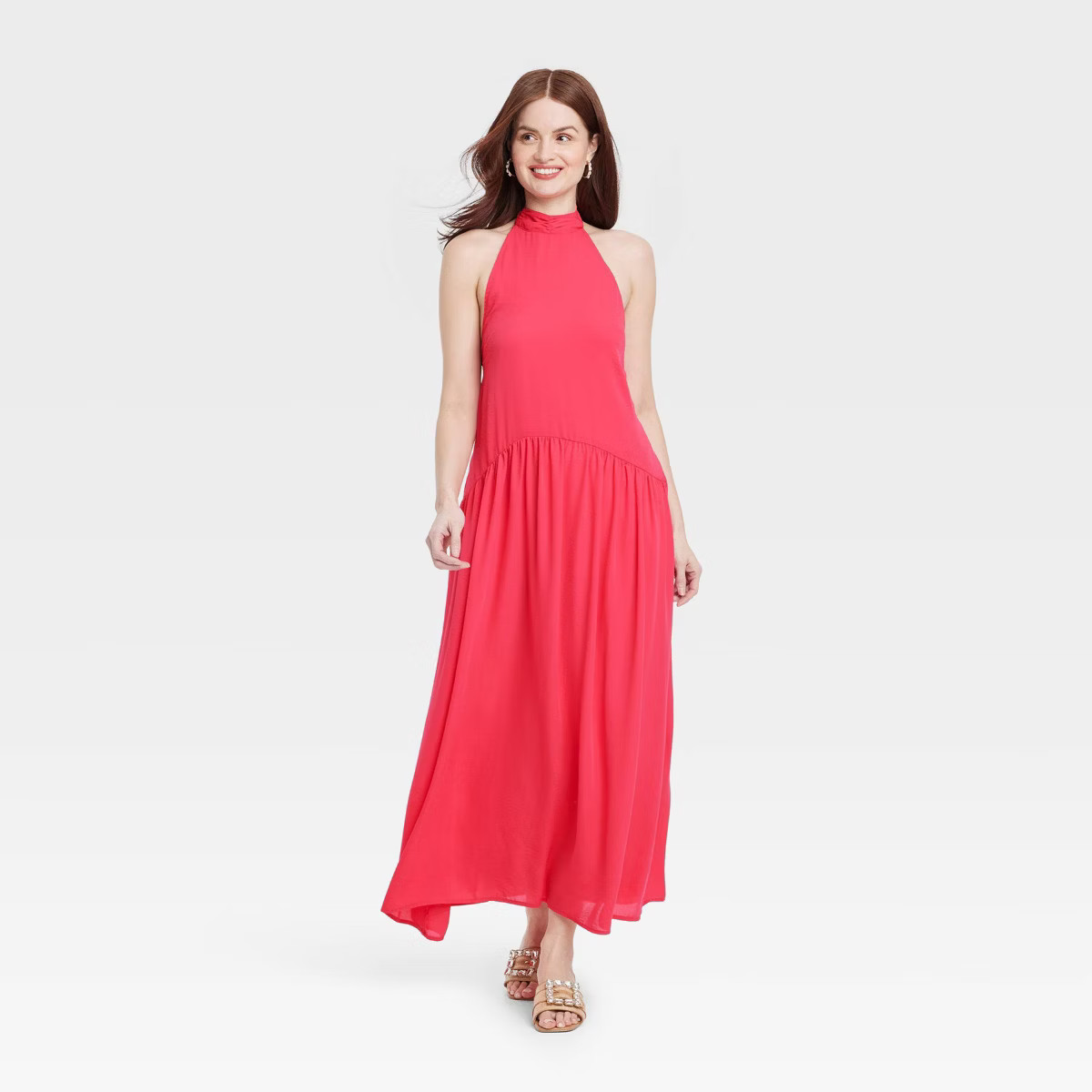 Women's Tie Neck Maxi Dress - A New Day™ | Target