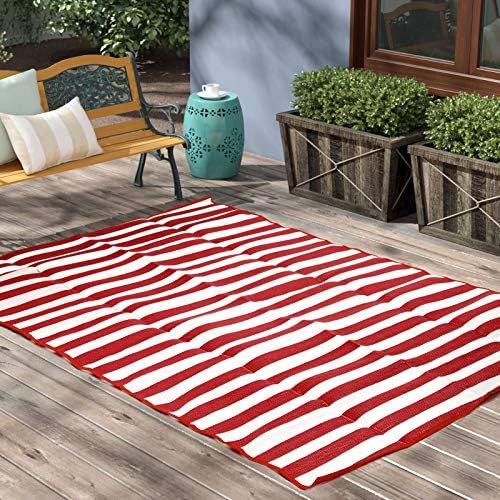 Reversible Mats - Indoor/Outdoor Plastic Straw Rugs, Modern Outdoor Area Rug for Patios Clearance, O | Amazon (US)