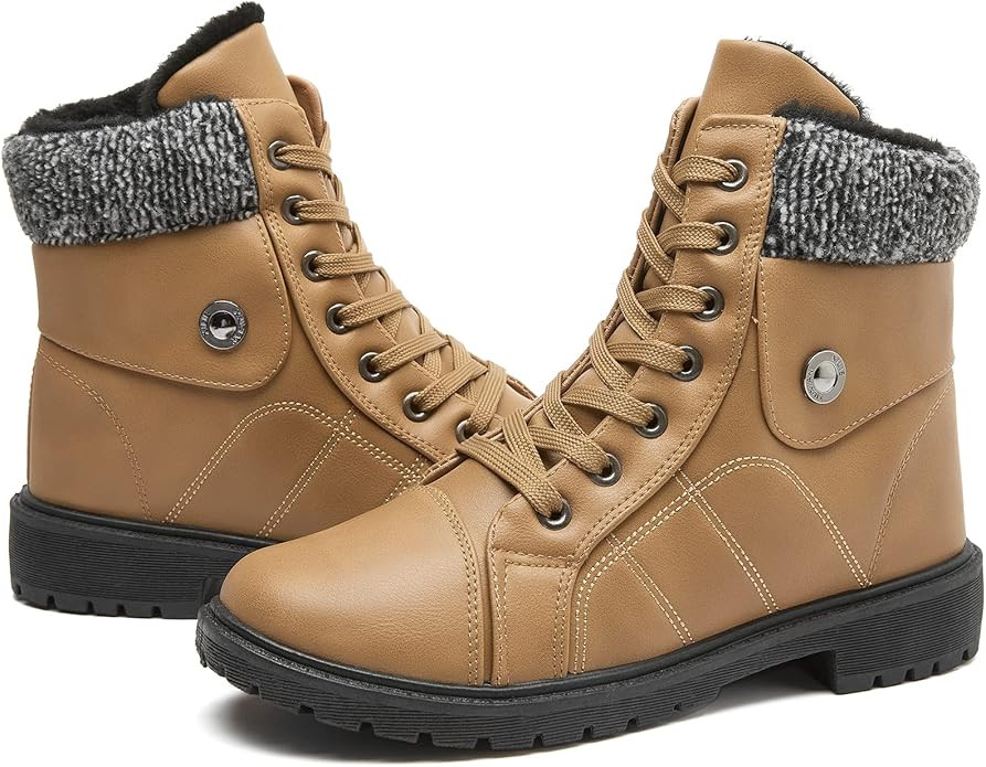 yageyan Womens Winter Snow Boots Warm Fur Lined Winter Water-resistan Ankle Booties Zipper Anti-S... | Amazon (US)