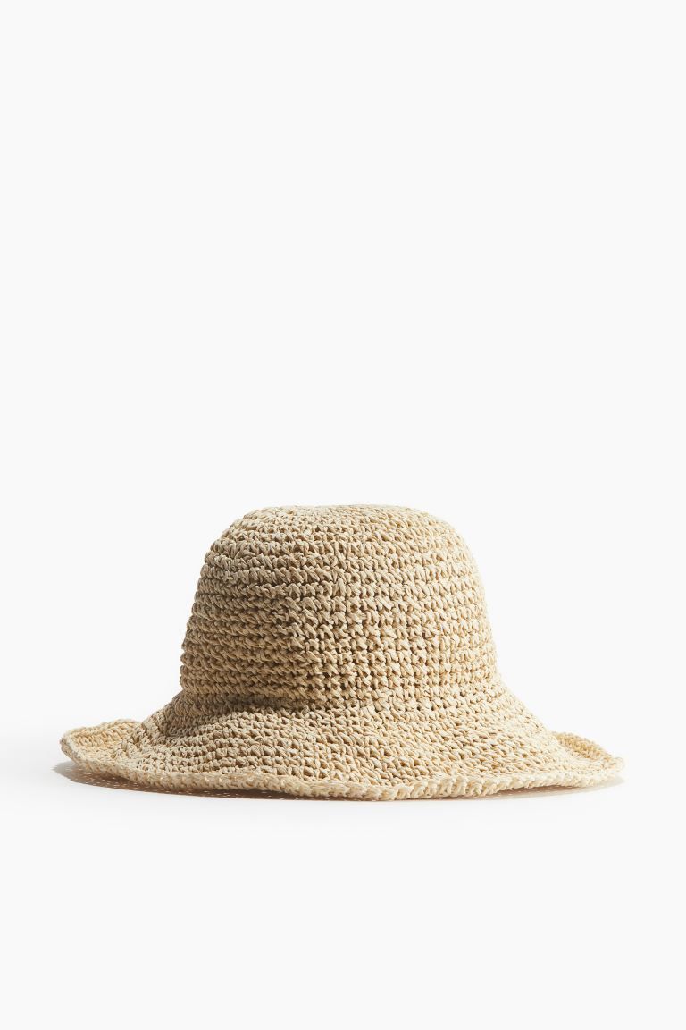 Wavy-brim Straw Hat - Light beige - Ladies | H&M US | H&M (US + CA)