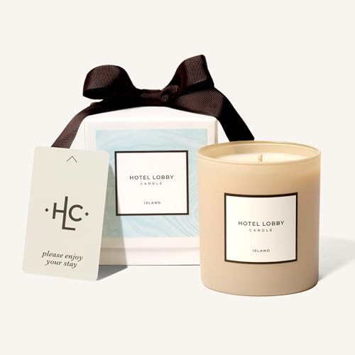 Hotel Lobby Island Candle – Luxury Hand-Poured 9.75oz 100% Soy Wax with Coconut, Vanilla, Rum, Jasmine, and Sandalwood – Paraffin-Free, Infused with Essential Oils, 65-Hour Clean Non-Toxic Burn | Amazon (US)