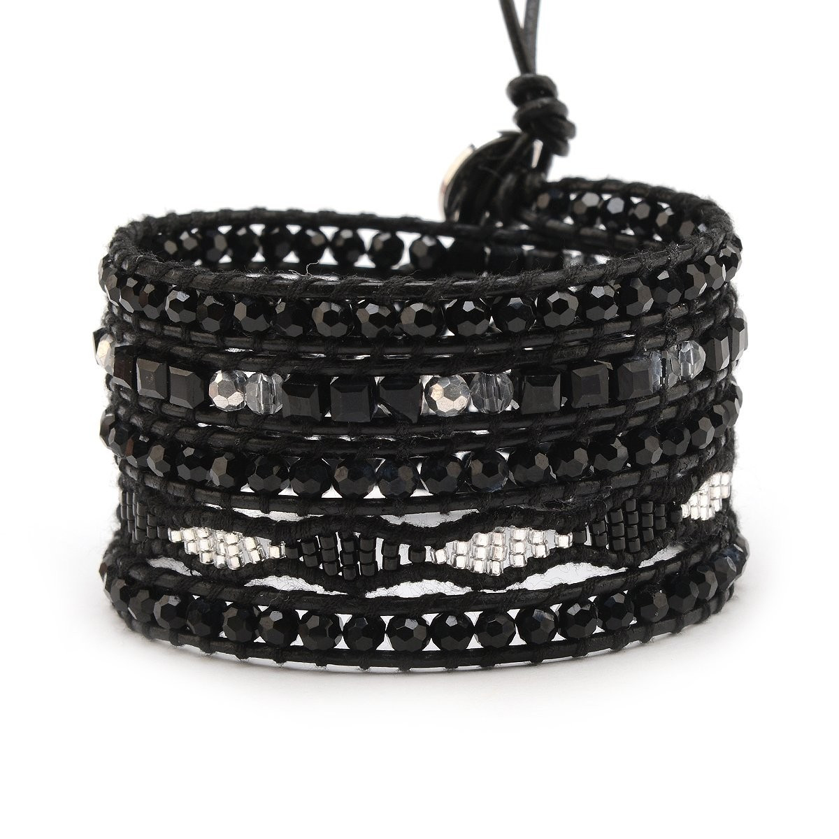 Midnight Crystals with Miyuki Accent on Black | Victoria Emerson