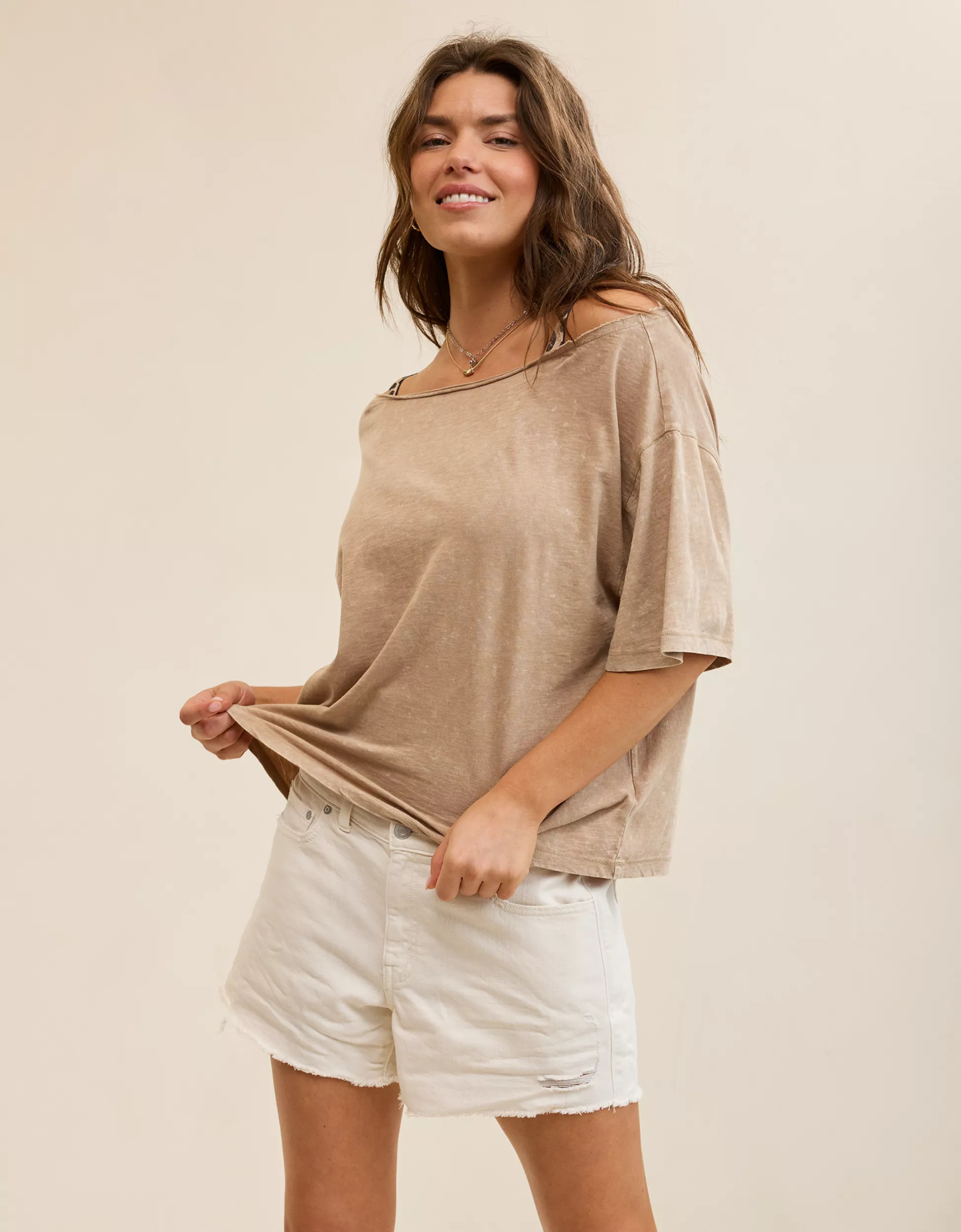 Aerie Off-The-Shoulder Relaxed Tee | Aerie
