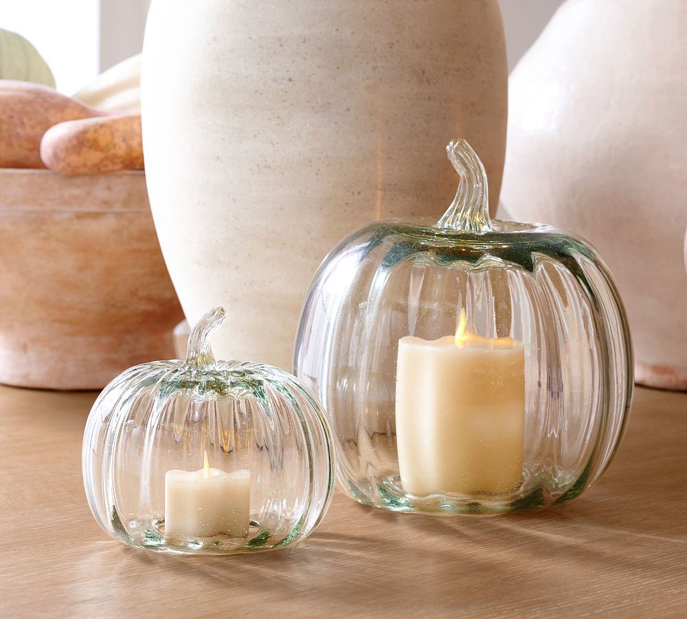 Pumpkin Recycled Glass Cloches | Pottery Barn (US)