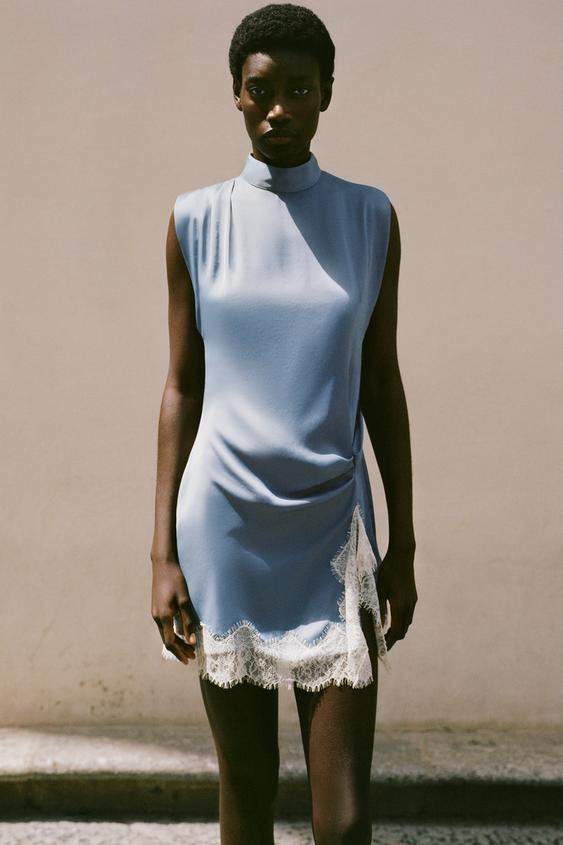 SATIN LACE DRESS | Zara UK