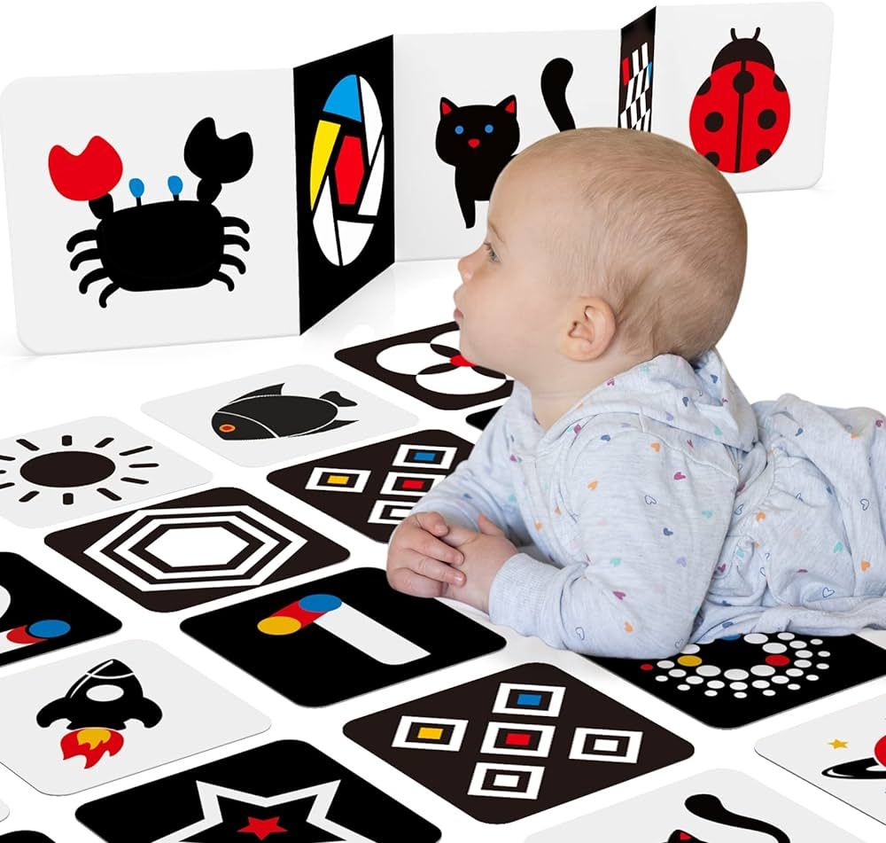 Newborn Toys High Contrast Baby Flashcards Tummy Time Baby Cards 0-6 Months Black and White Infan... | Amazon (US)
