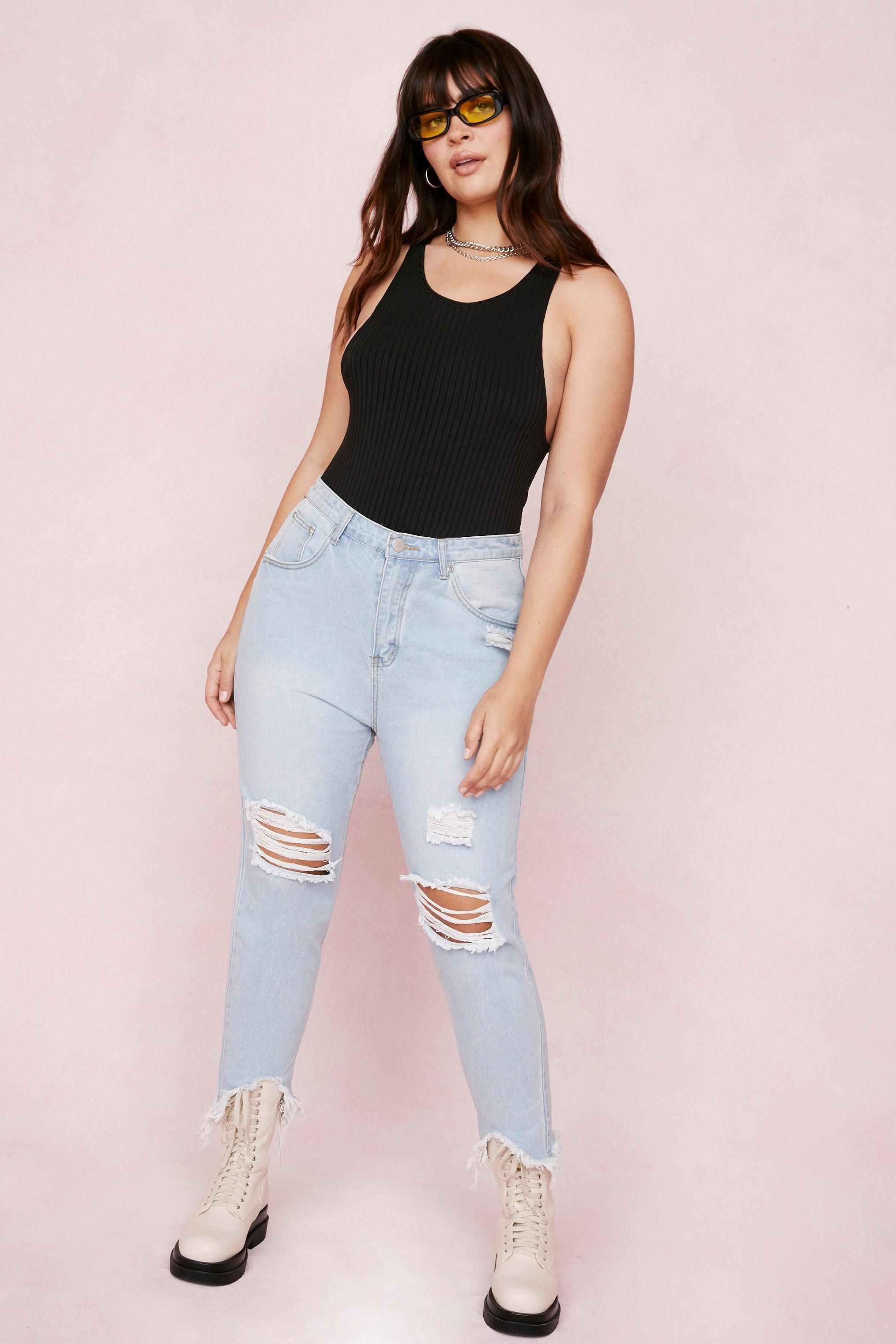 Womens You're Distressing Me Out Plus Mom Jeans - Light Wash | NastyGal (US & CA)