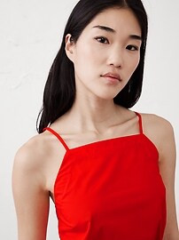 Poplin Drop-Waist Midi Skirt | Banana Republic Factory