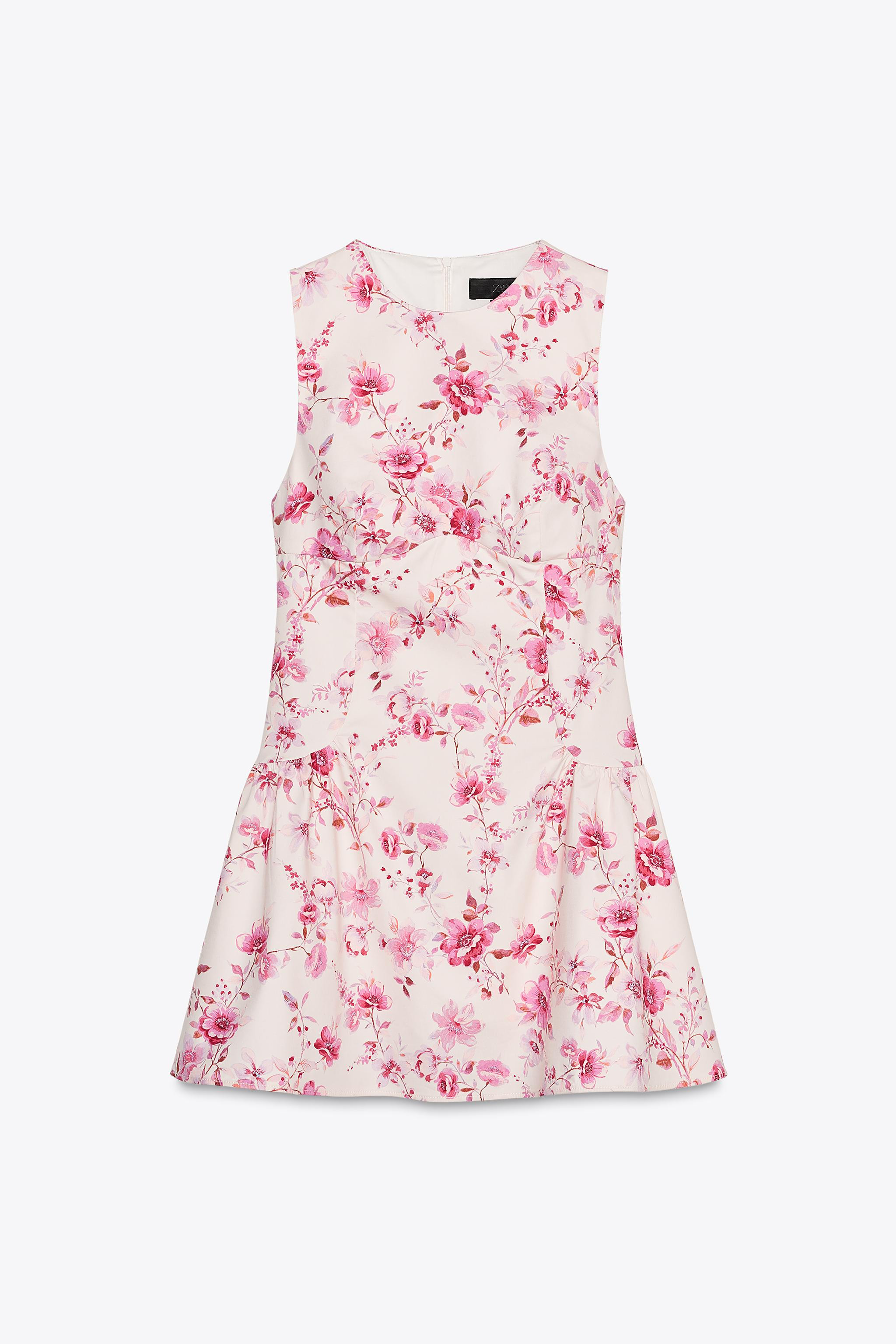 Sleeveless round neck jumpsuit dress. Matching jumpsuit lining. Gathered detail. Back hidden in-s... | Zara US