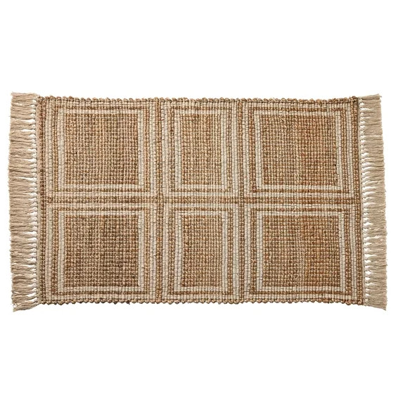 Better Homes & Gardens Ivory & Natural Interlocking Jute 30" x 46" Accent Rug | Walmart (US)