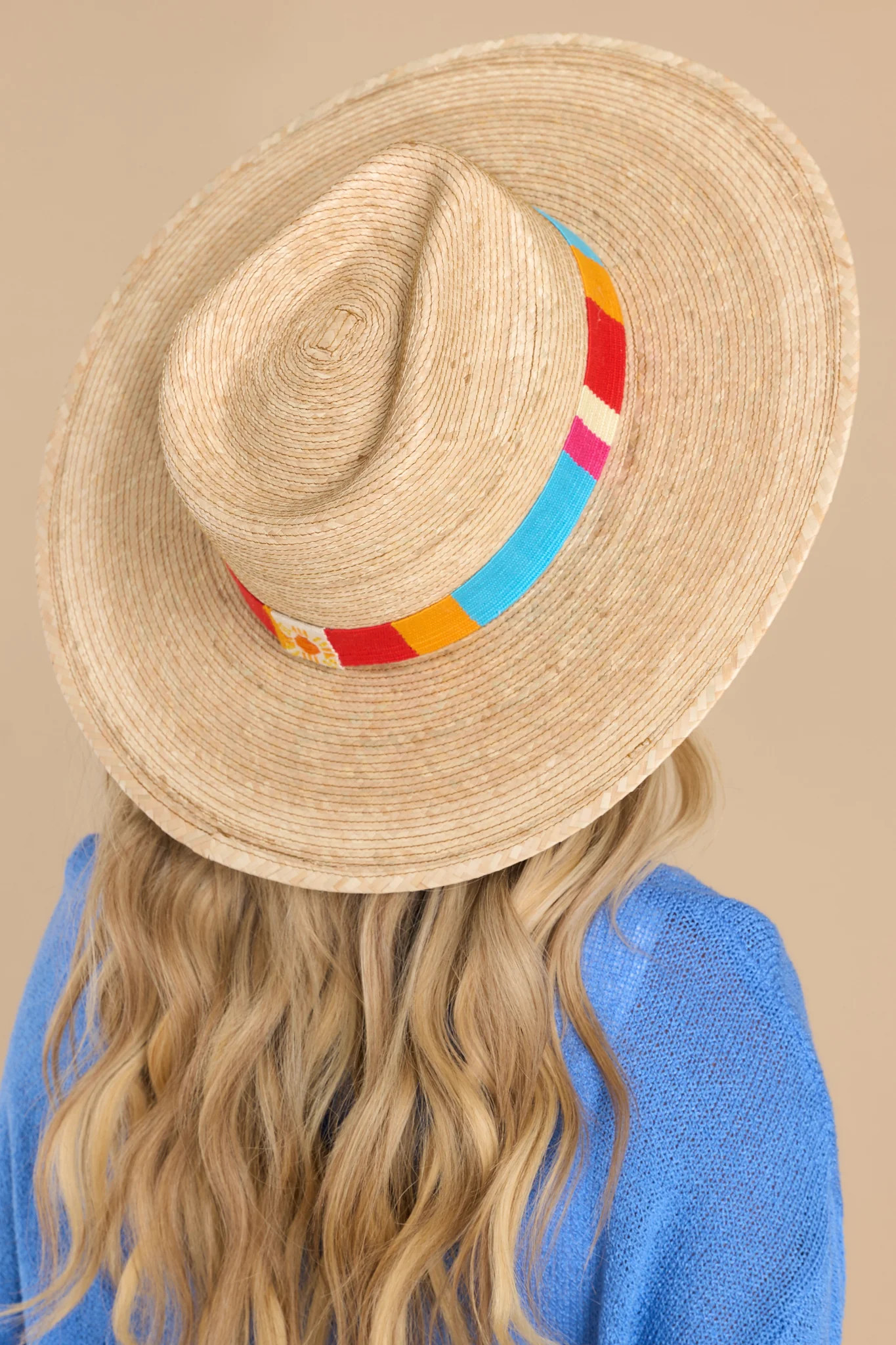 Sandra Natural Palm Hat | Red Dress 
