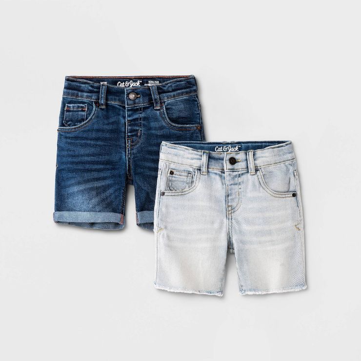 Toddler Boys' 2pk Super Stretch Jean Shorts - Cat & Jack™ Medium Wash | Target