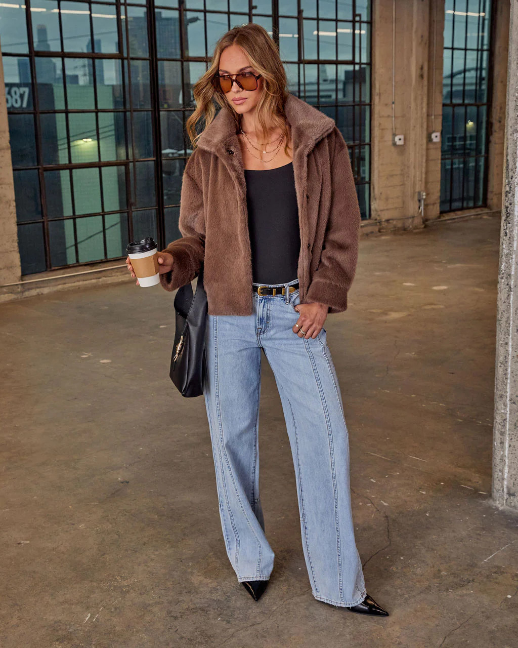 Sweet Looker Faux Fur Jacket - Brown / L | VICI