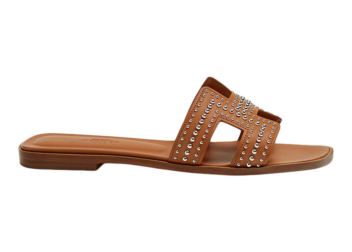 Hermes Oran Sandal Naturel Mini Stud Calfskin Leather | StockX