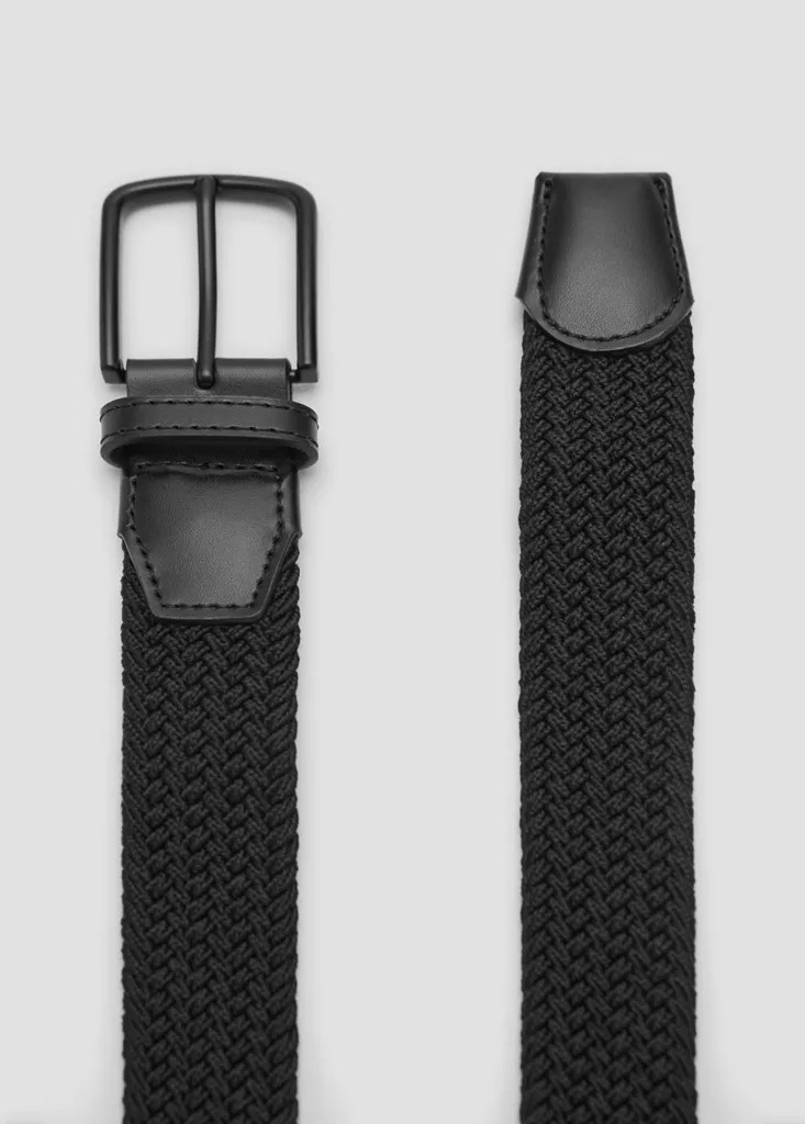 Braided elastic belt black - Men - M - MANGO MAN | Mango (US/MX/AU)