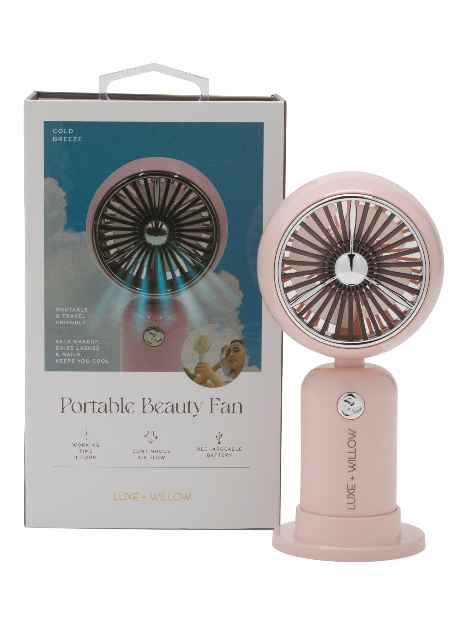 Quiet Luxe Portable Electric Beauty Fan | Beauty Tools & Brushes | Marshalls | Marshalls