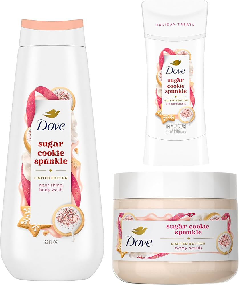 Dove Limited Edition Holiday Treats Mixed 3 Count Sugar Cookie Sprinkle Value Pack for Hydrated &... | Amazon (US)