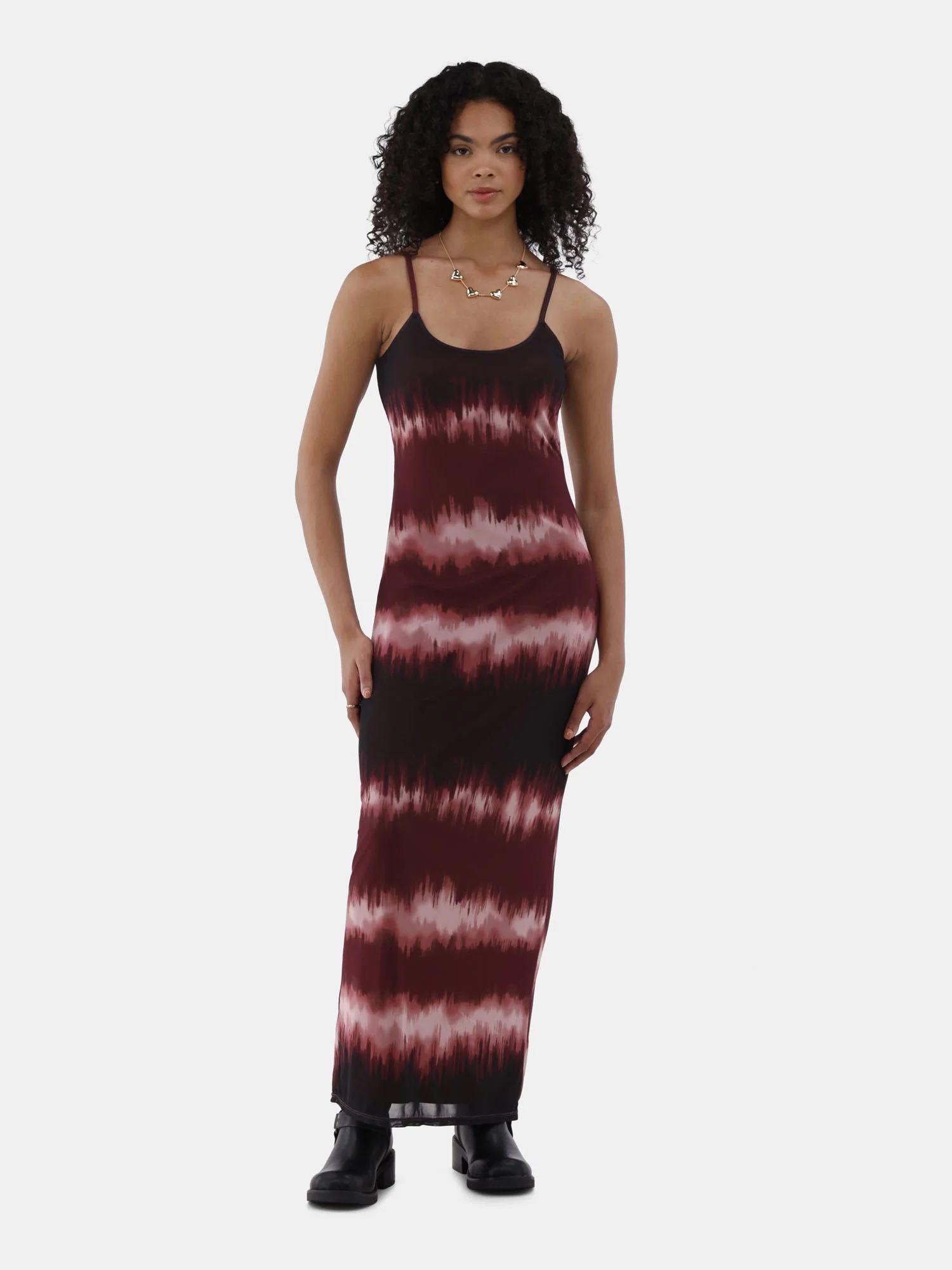 No Boundaries Sleeveless Mesh Maxi Dress, Women’s and Women’s Plus | Walmart (US)