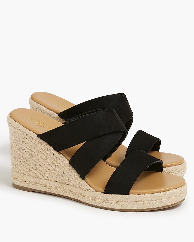 Wide-strap espadrille mule wedges | J.Crew Factory