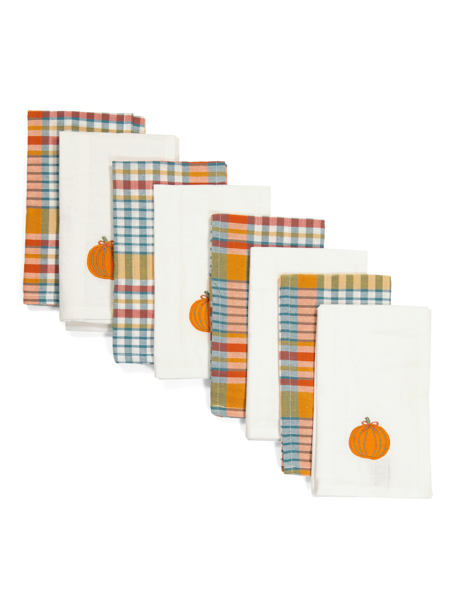 8pk Plaid Pumpkin Napkins | TJ Maxx