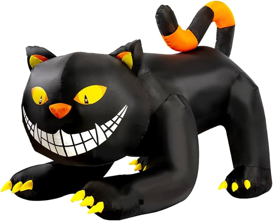 GOOSH 6 FT Halloween Inflatables Outdoor Black Cat with Shakable Head, Blow Up Yard Decoration Cl... | Amazon (US)