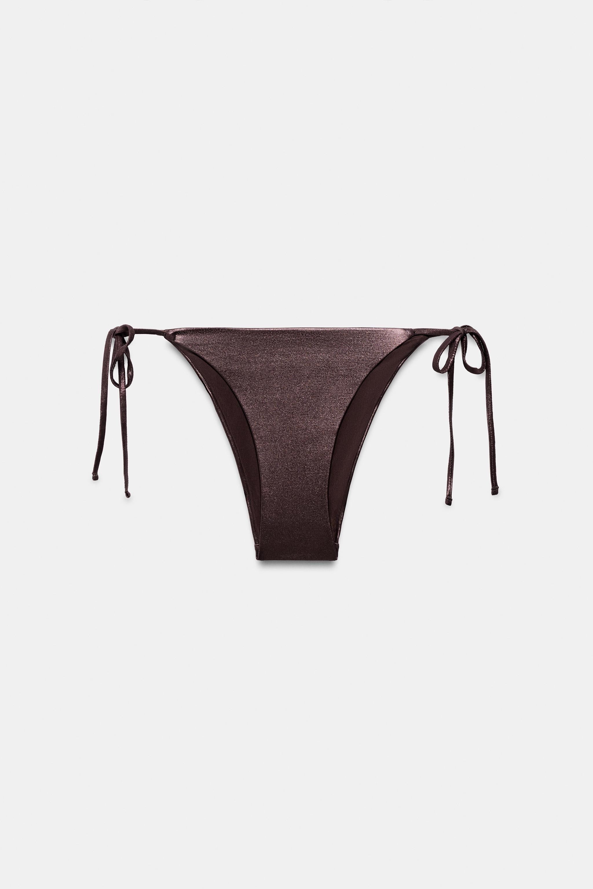 METALLIC-EFFECT BIKINI BOTTOMS | Zara UK