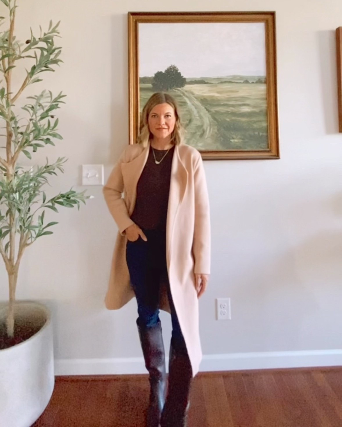 $50 chocolate brown cashmere sweater, layered with coatigan, knee high boots

#LTKFindsUnder50 #LTKOver40 #LTKFindsUnder100