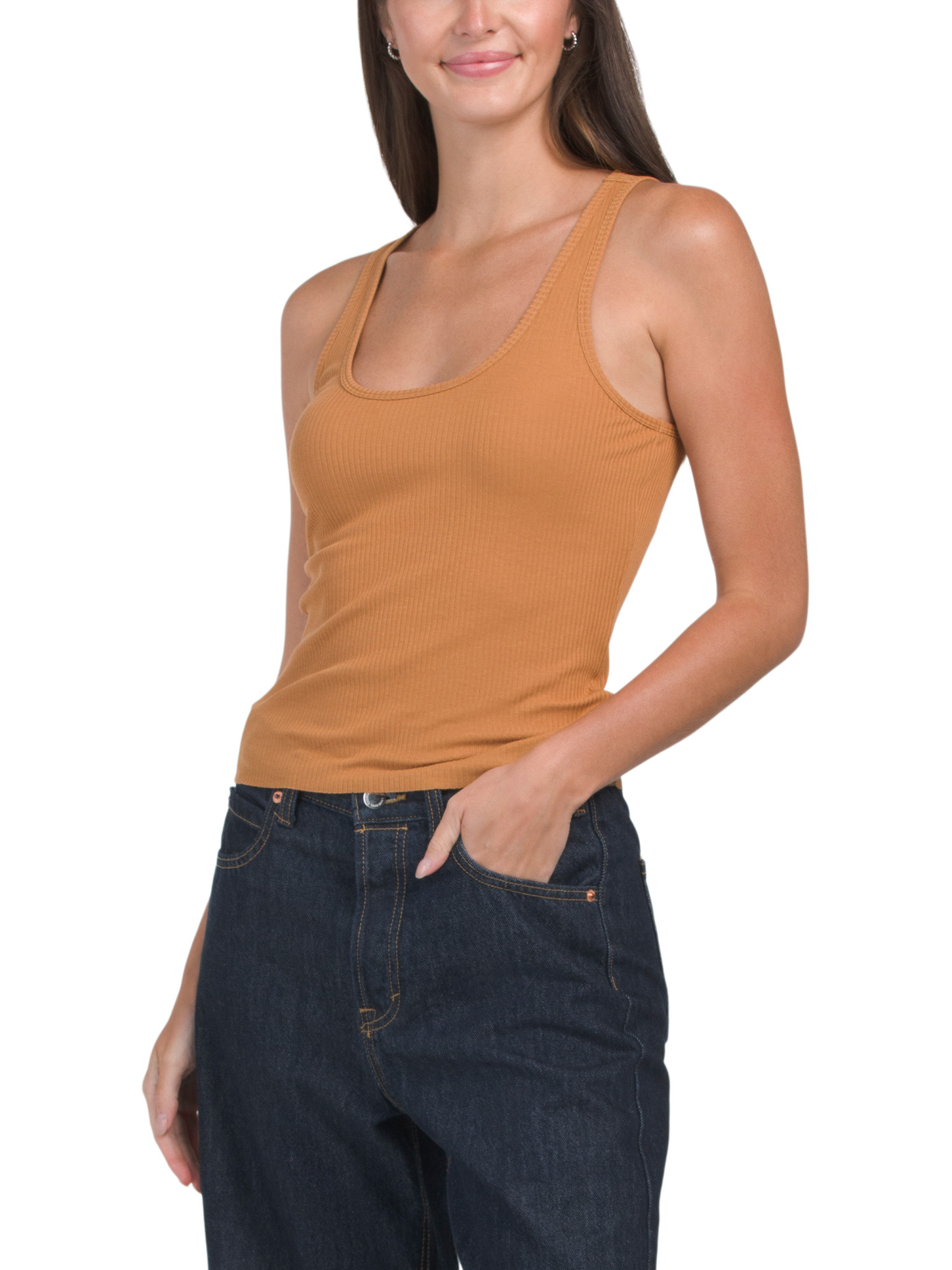 Lightweight Ribbed Cotton Blend Tank Top | Women | Marshalls | Marshalls