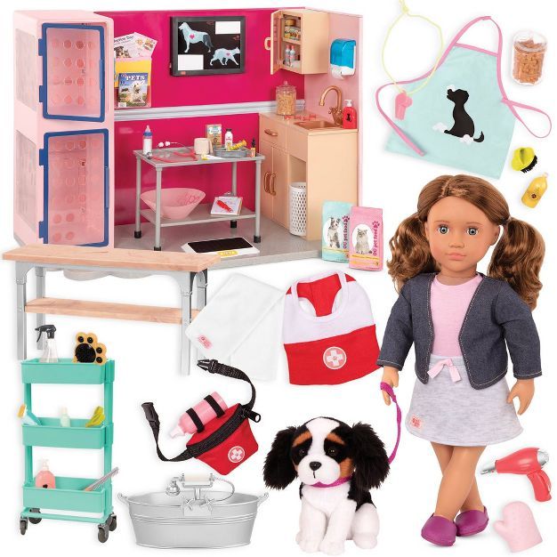 Our Generation Maddie & Healthy Paws Vet Clinic Playset 18" Doll & Pet Bundle | Target