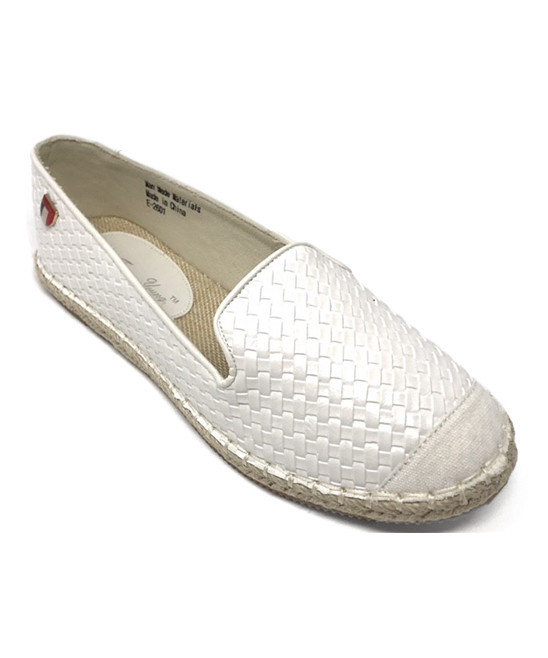 Forever Young Women's Skimmers white - White Woven Espadrille - Women | Zulily