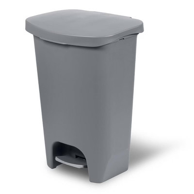 Glad Kitchen Trash Can with Lid, Foot Pedal and Garbage Bag Rings, 13 Gal, Grey | Target