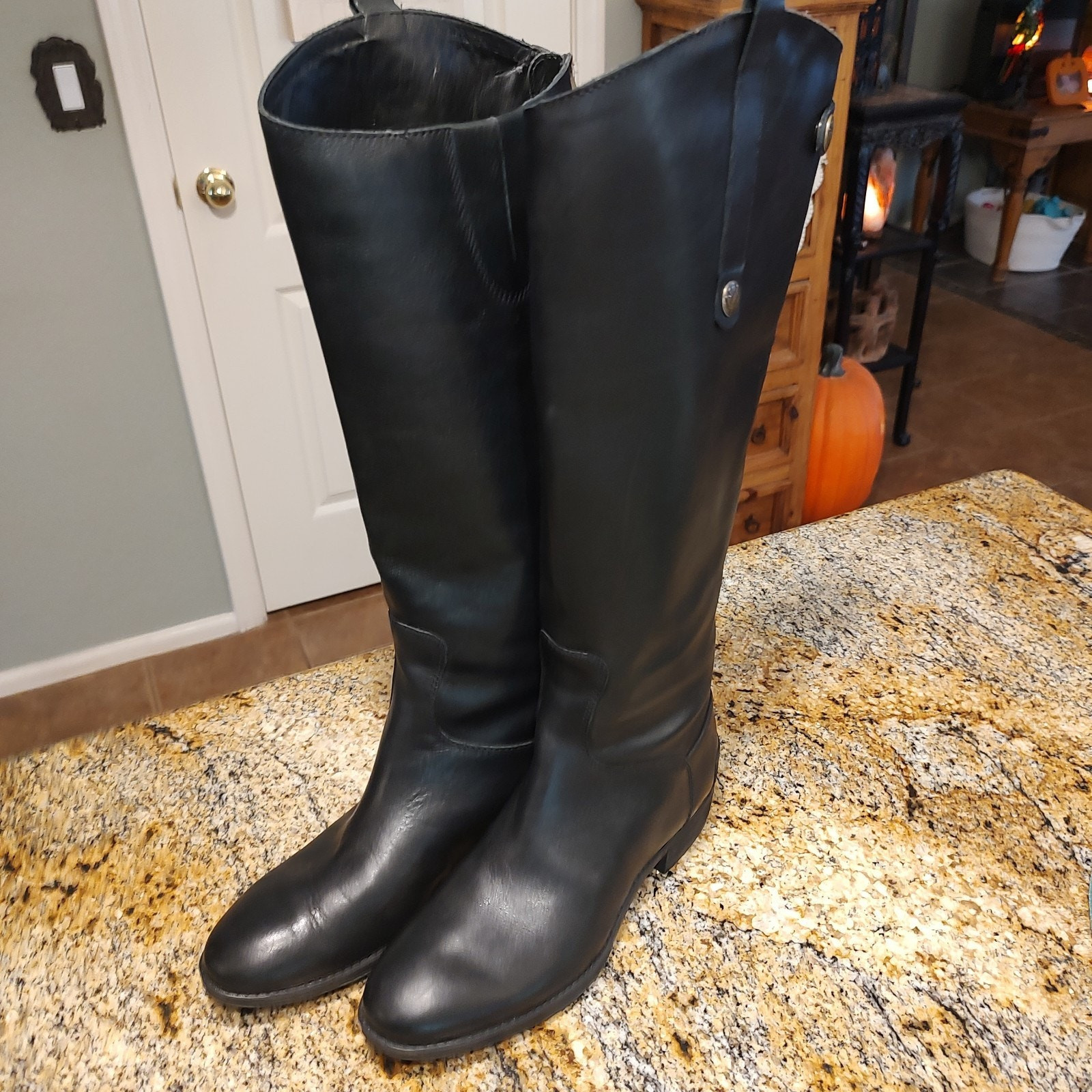 Sam Edelman Black Leather Knee High Boots Size 6.5m | Poshmark