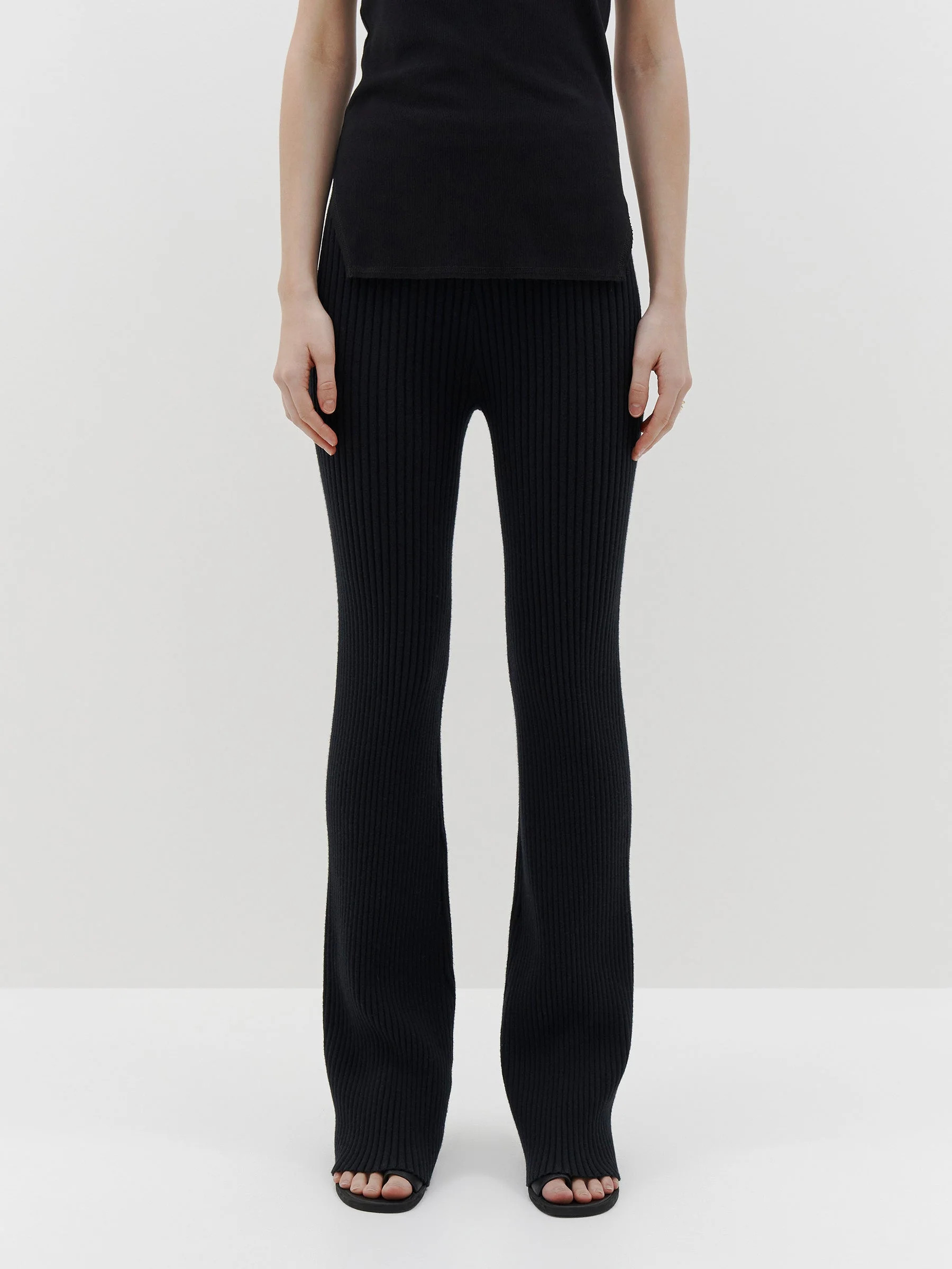 ribbed detail flared tight | Bassike