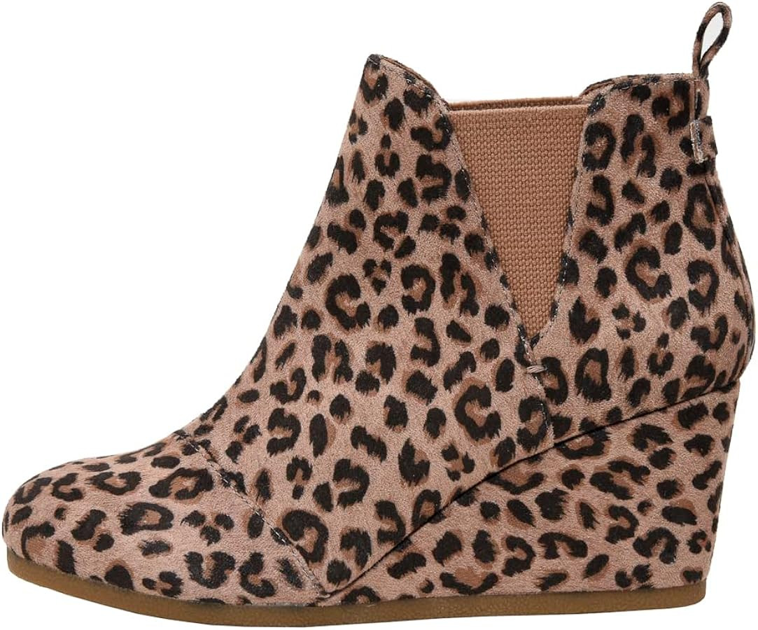 Dunes Women's Zoey Wedge Bootie, Soft Vegan Suede, Easy Slip-On Design, Memory Foam, Wide Widths ... | Amazon (US)